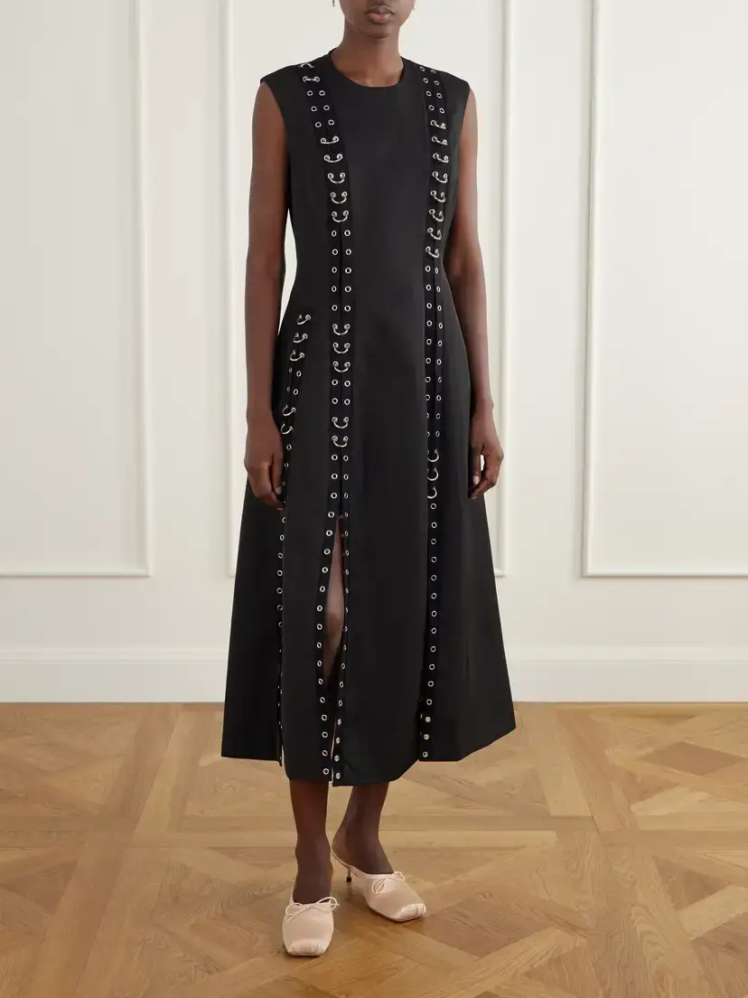 Simone Rocha Embellished Twill Midi Dress | Thumbnail 2 Simone Rocha Embellished Twill Midi Dress | Thumbnail 2
