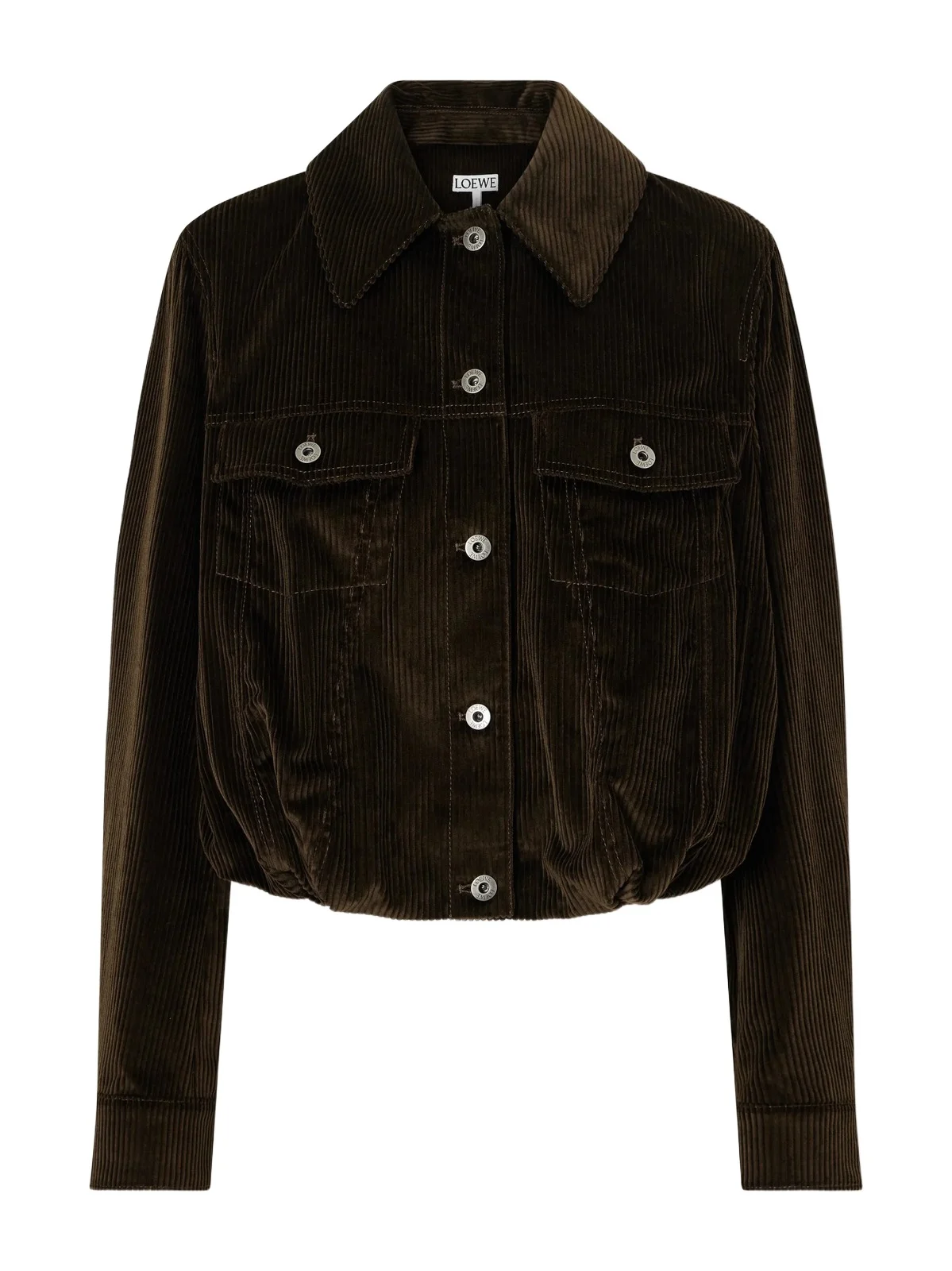 Balloon Gathered Cotton-corduroy Jacket