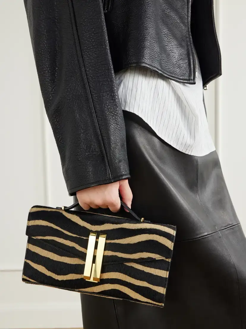 DeMellier The Vancouver Zebra-effect Calf-hair Clutch | Thumbnail 2 DeMellier The Vancouver Zebra-effect Calf-hair Clutch | Thumbnail 2