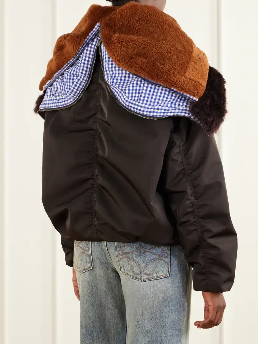 Loewe Shearling-trimmed Shell Bomber Jacket | Thumbnail 4 Loewe Shearling-trimmed Shell Bomber Jacket | Thumbnail 4