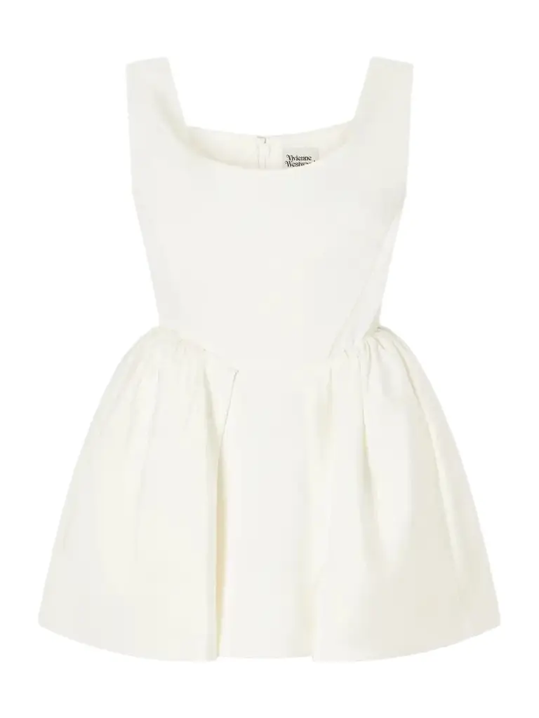 Vivienne Westwood Bagatelle Off-the-shoulder Gathered Duchess Silk-satin Mini Dress