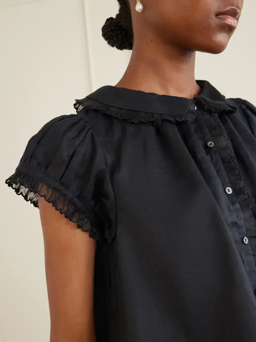 DÔEN Karina Ruffled Ramie Blouse | Thumbnail 4 DÔEN Karina Ruffled Ramie Blouse | Thumbnail 4