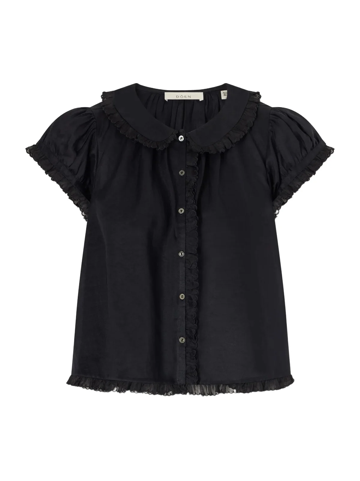 DÔEN Karina Ruffled Ramie Blouse
