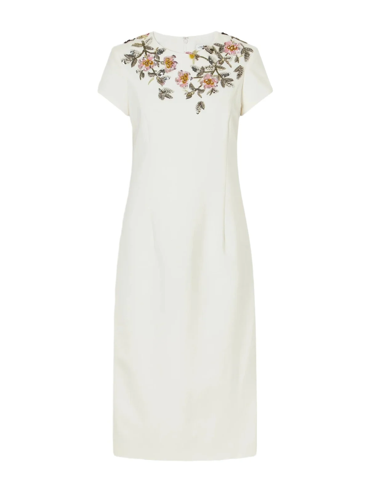 Floral-embellished Wool-blend Crepe Midi Dress Floral-embellished Wool-blend Crepe Midi Dress