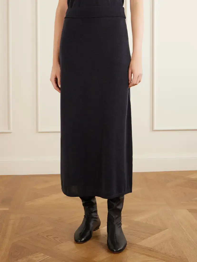 TOTEME Lyocell And Cashmere-blend Midi Skirt | Thumbnail 3 TOTEME Lyocell And Cashmere-blend Midi Skirt | Thumbnail 3