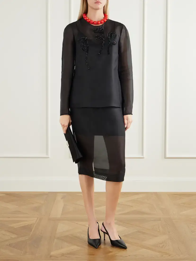 Carolina Herrera Silk-organza Midi Skirt | Thumbnail 2 Carolina Herrera Silk-organza Midi Skirt | Thumbnail 2