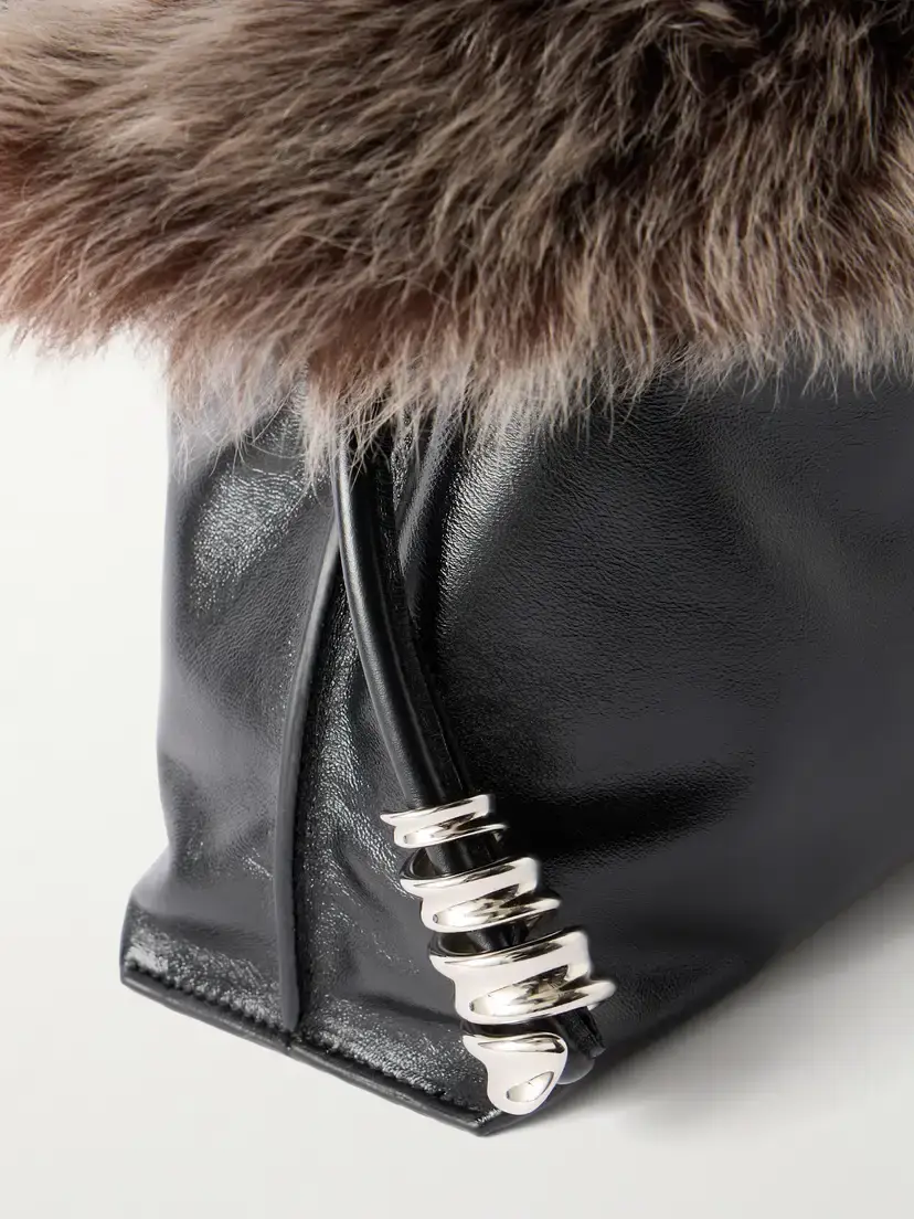 Loewe Flamenco Medium Shearling-trimmed Leather Clutch | Thumbnail 4 Loewe Flamenco Medium Shearling-trimmed Leather Clutch | Thumbnail 4