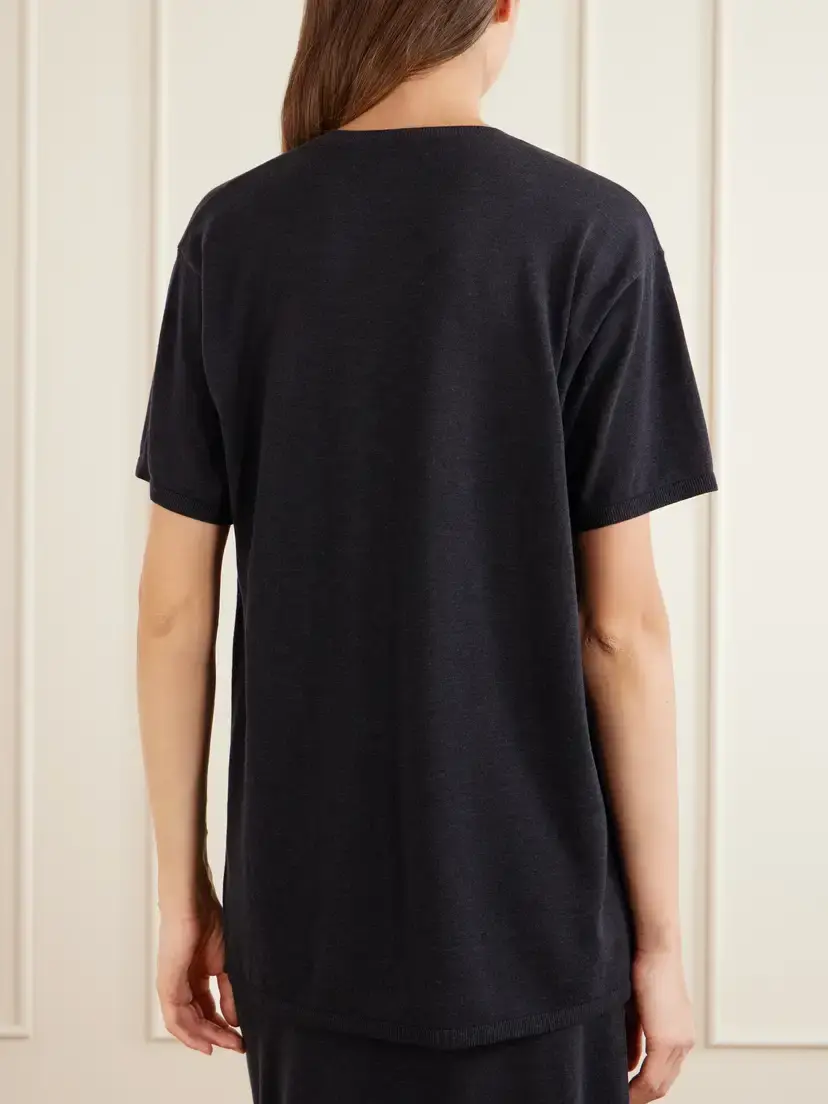 TOTEME Lyocell And Cashmere-blend T-shirt - Gray | Thumbnail 3