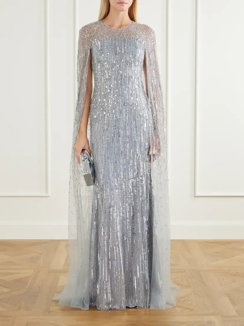 Jenny Packham Cosmic Dust Sequin-embellished Gown | Thumbnail 2