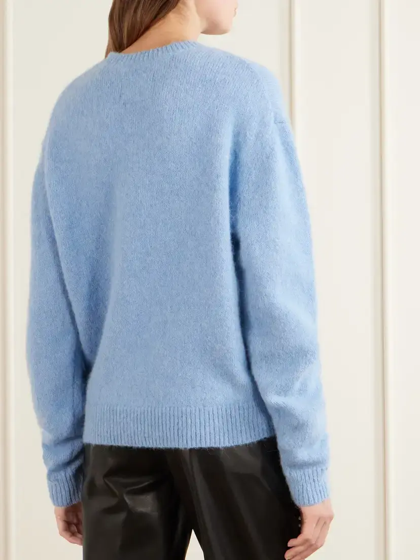 TOTEME Alpaca And Cotton-blend Sweater - Blue | Thumbnail 3 TOTEME Alpaca And Cotton-blend Sweater - Blue | Thumbnail 3