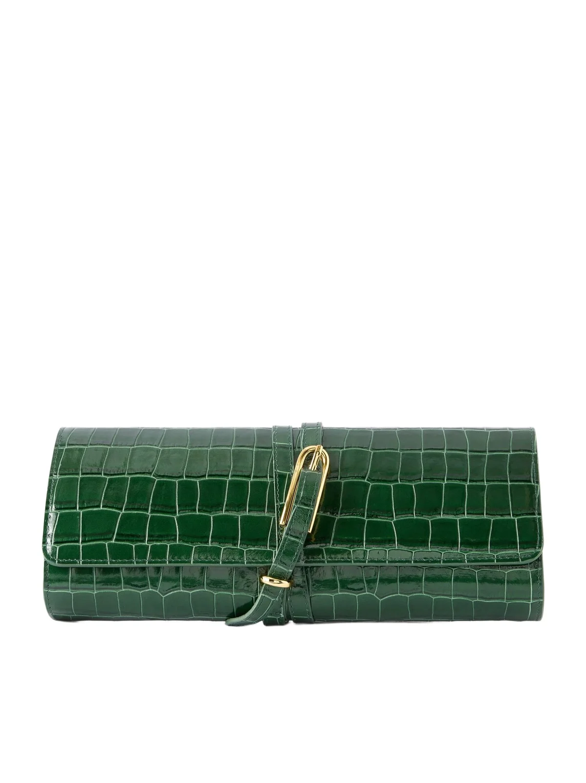 Liffner Belted Croc-effect Leather Clutch