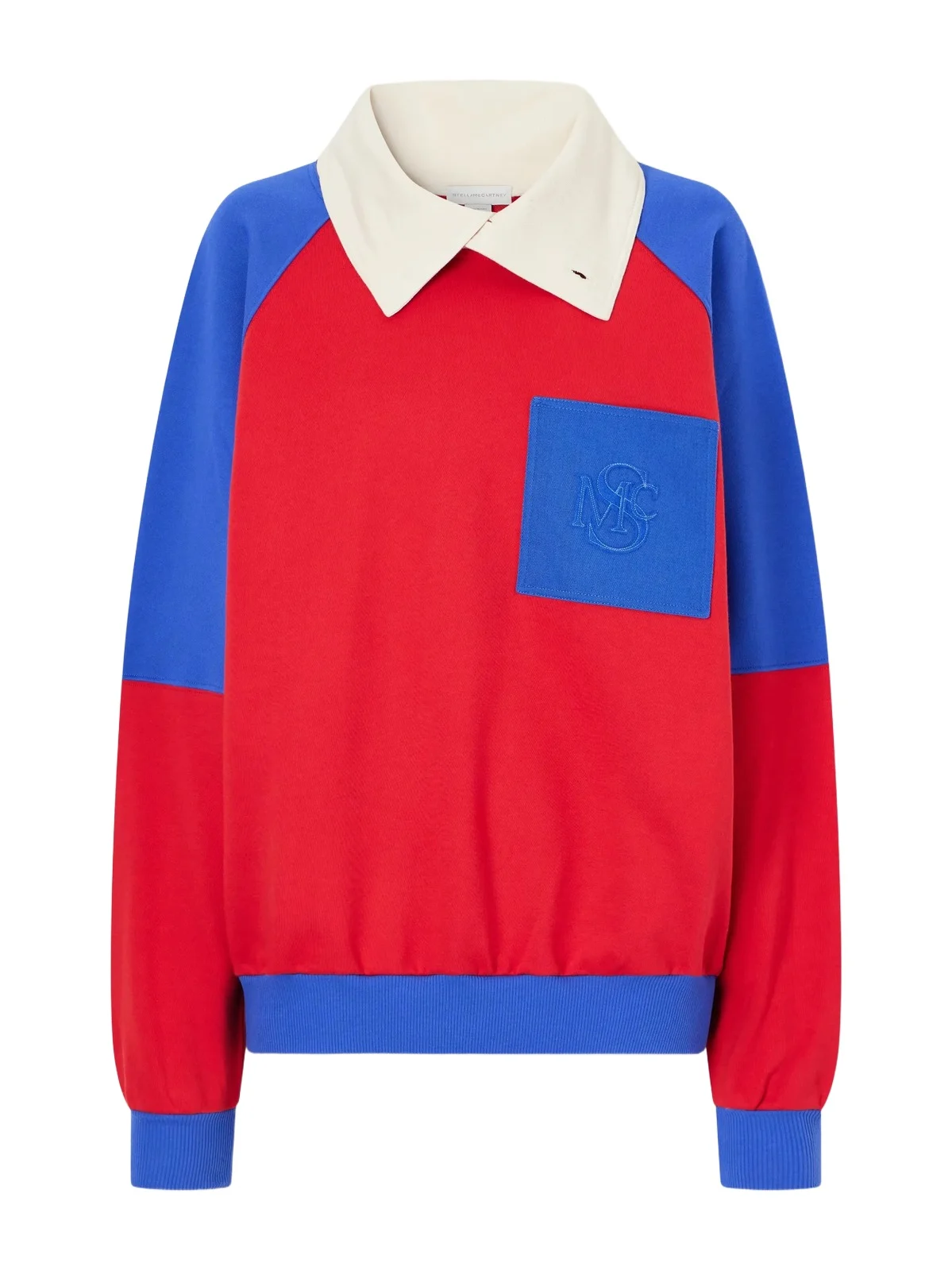 Stella McCartney Logo-embroidered Color-block Cotton-jersey Sweatshirt