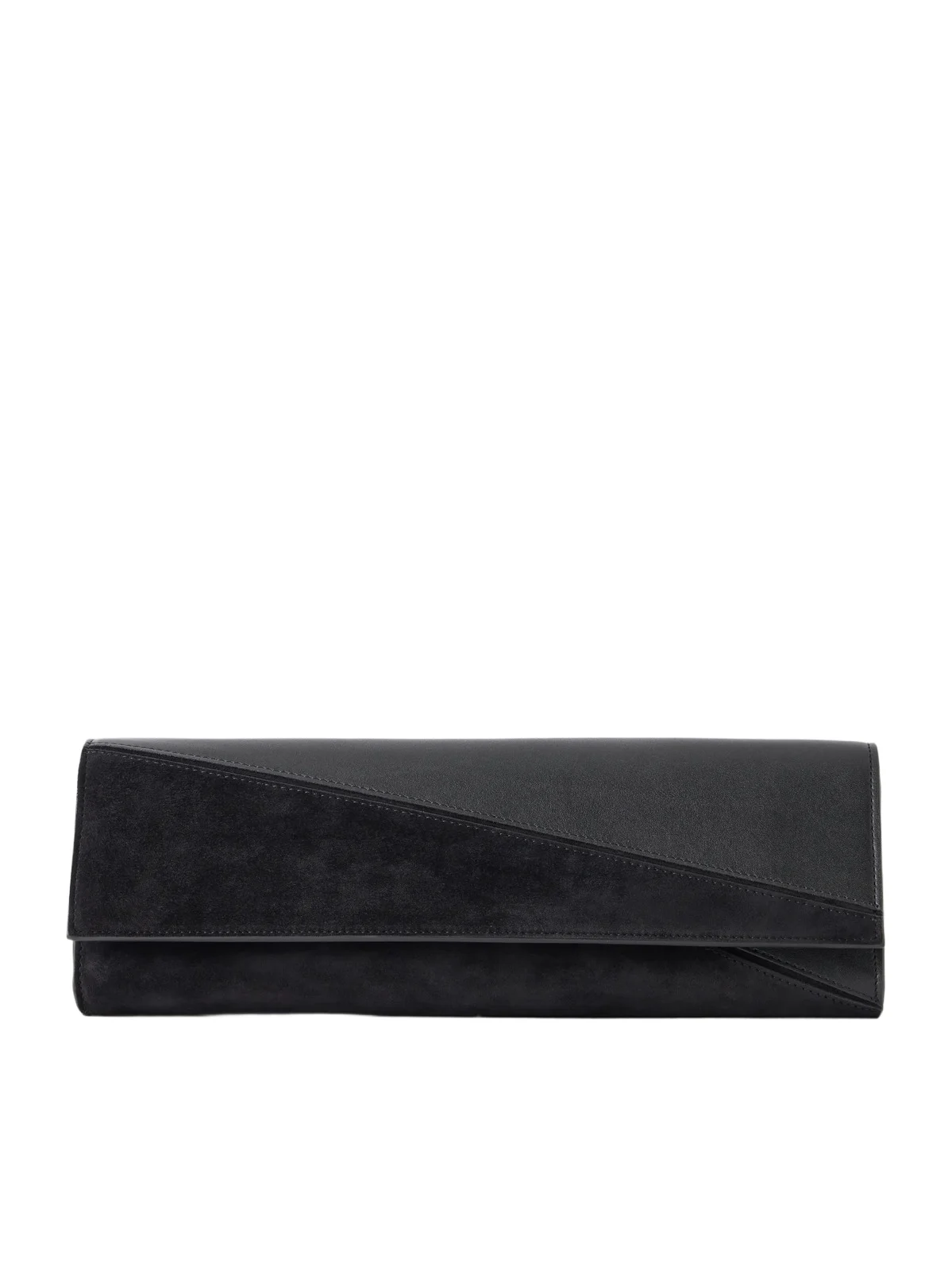 Proenza Schouler Hex Leather And Suede Clutch - Black