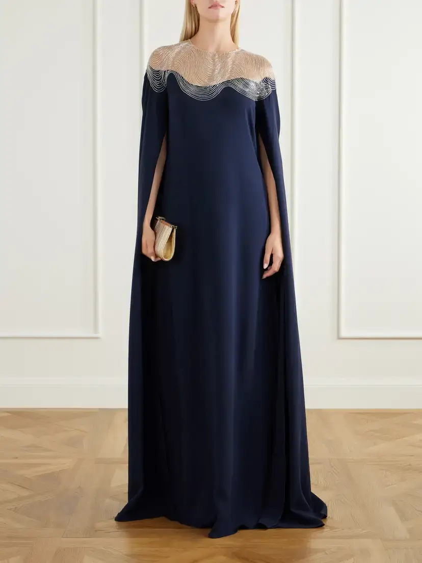 Oscar de la Renta Embellished Stretch-silk Georgette Gown | Thumbnail 2 Oscar de la Renta Embellished Stretch-silk Georgette Gown | Thumbnail 2