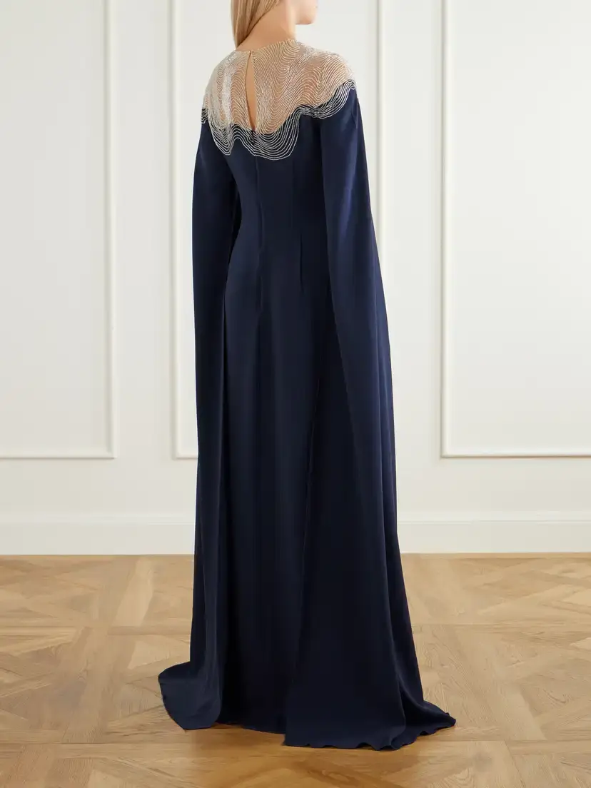 Oscar de la Renta Embellished Stretch-silk Georgette Gown | Thumbnail 3 Oscar de la Renta Embellished Stretch-silk Georgette Gown | Thumbnail 3