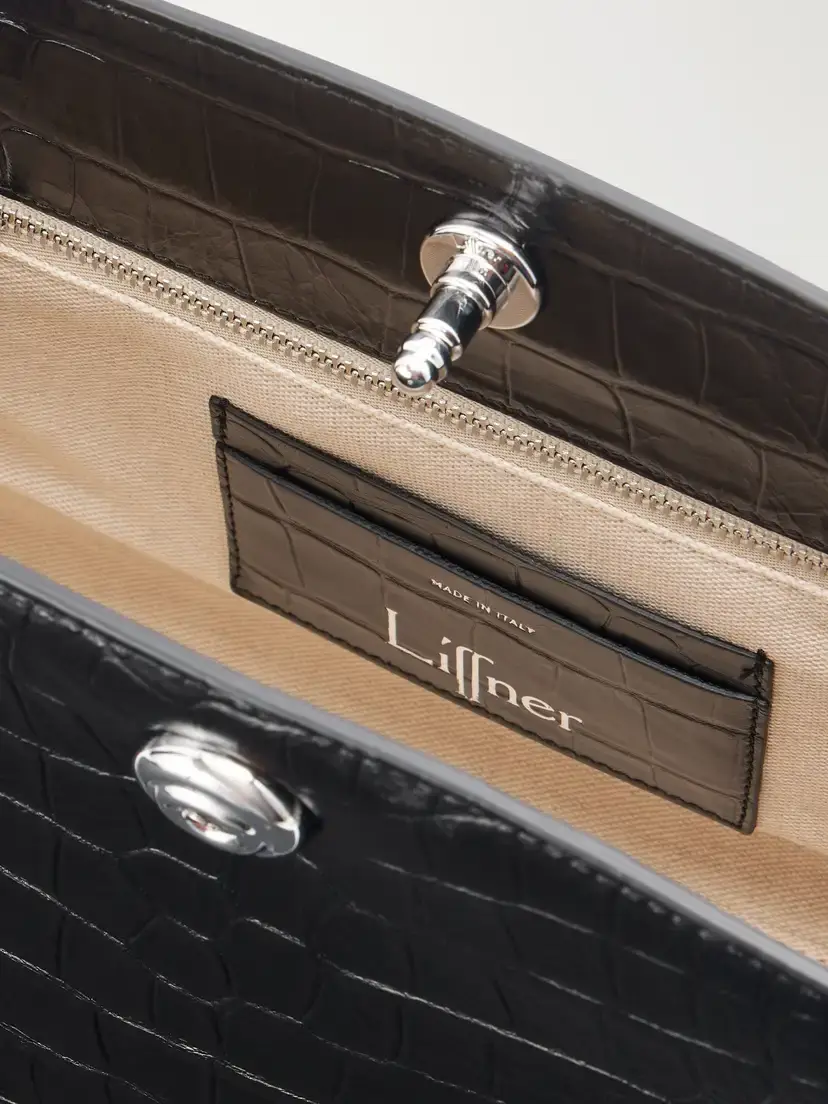 Liffner Pushlock Crocodile-effect Leather Clutch | Thumbnail 6