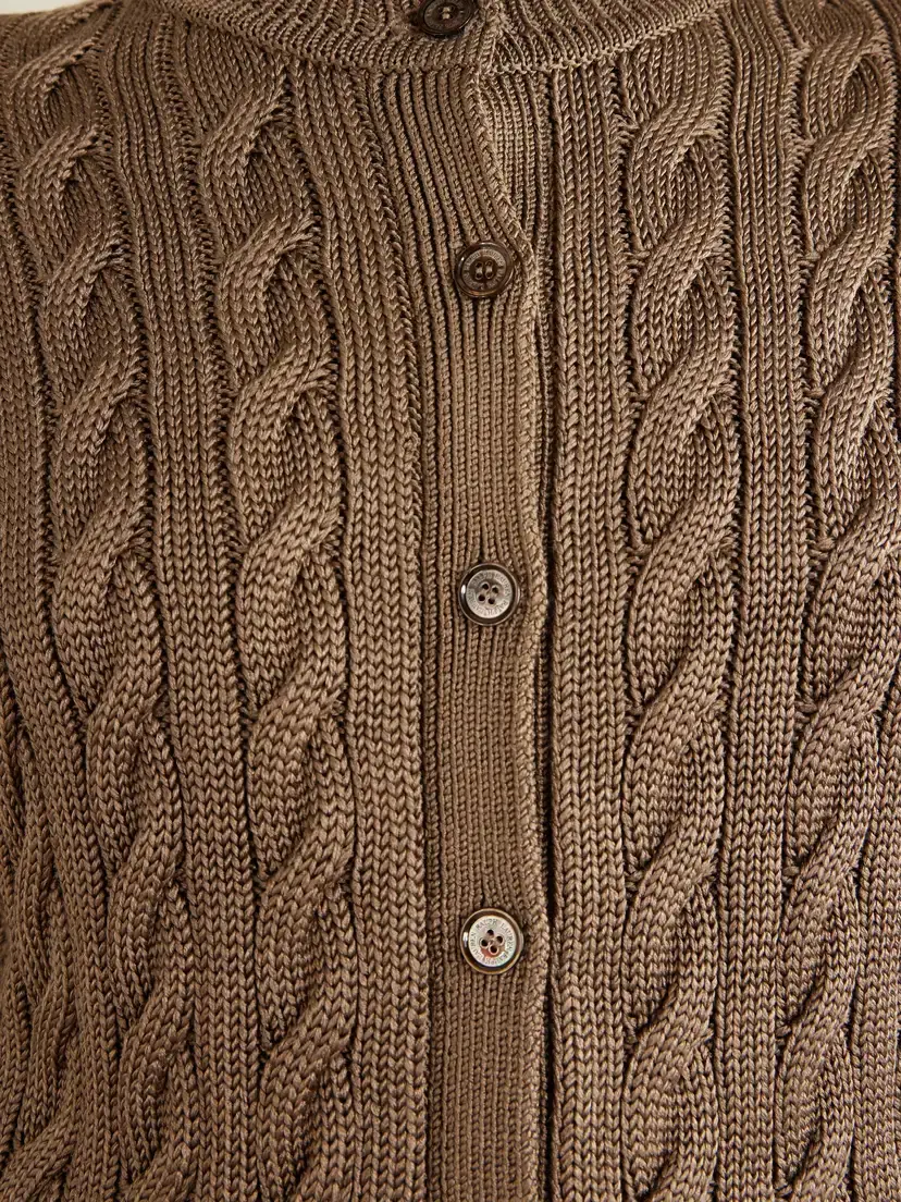 Ralph Lauren Collection Cable-knit Stretch-silk Cardigan | Thumbnail 5 Ralph Lauren Collection Cable-knit Stretch-silk Cardigan | Thumbnail 5