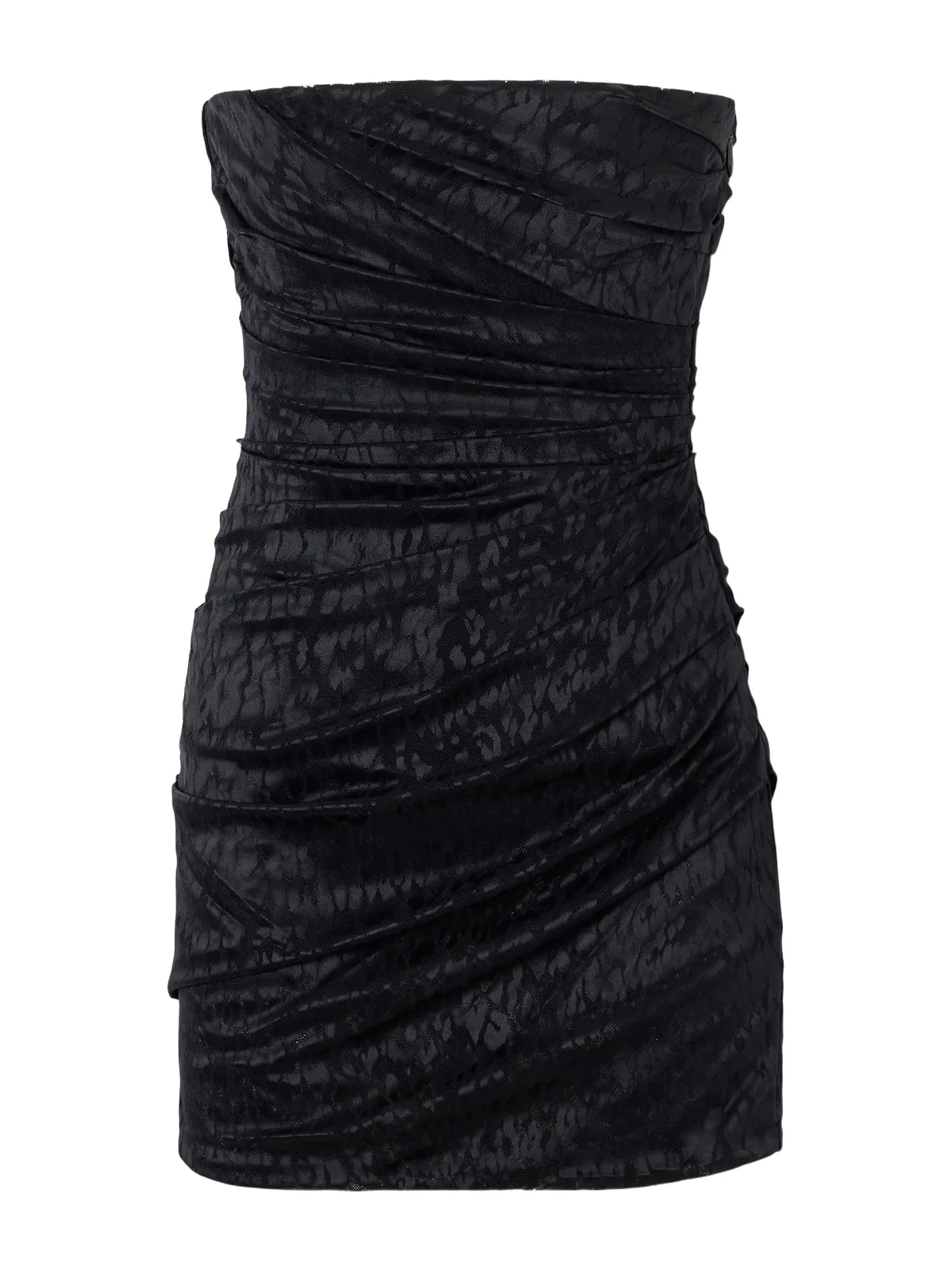 Alex Perry Gathered Leopard-print Lace Bustier Mini Dress