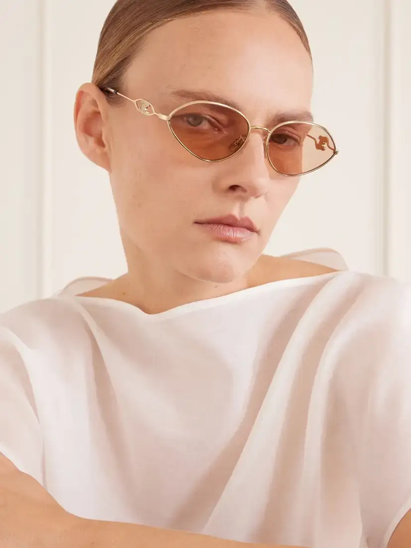 CELINE Eyewear Wire 01 Oval-frame Gold-tone Sunglasses | Thumbnail 2 CELINE Eyewear Wire 01 Oval-frame Gold-tone Sunglasses | Thumbnail 2
