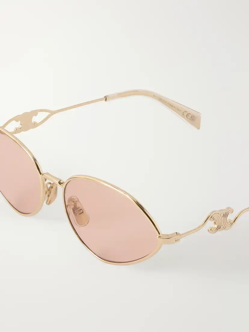 CELINE Eyewear Wire 01 Oval-frame Gold-tone Sunglasses | Thumbnail 4 CELINE Eyewear Wire 01 Oval-frame Gold-tone Sunglasses | Thumbnail 4