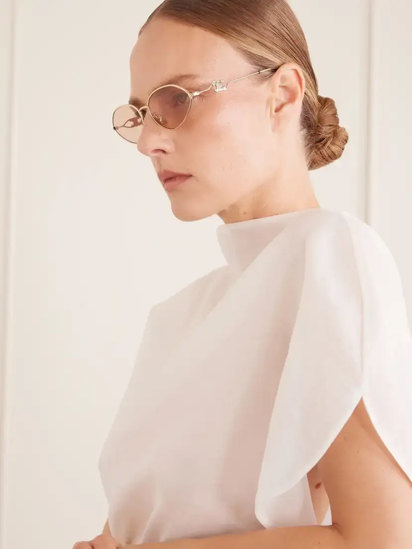 CELINE Eyewear Wire 01 Oval-frame Gold-tone Sunglasses | Thumbnail 5 CELINE Eyewear Wire 01 Oval-frame Gold-tone Sunglasses | Thumbnail 5