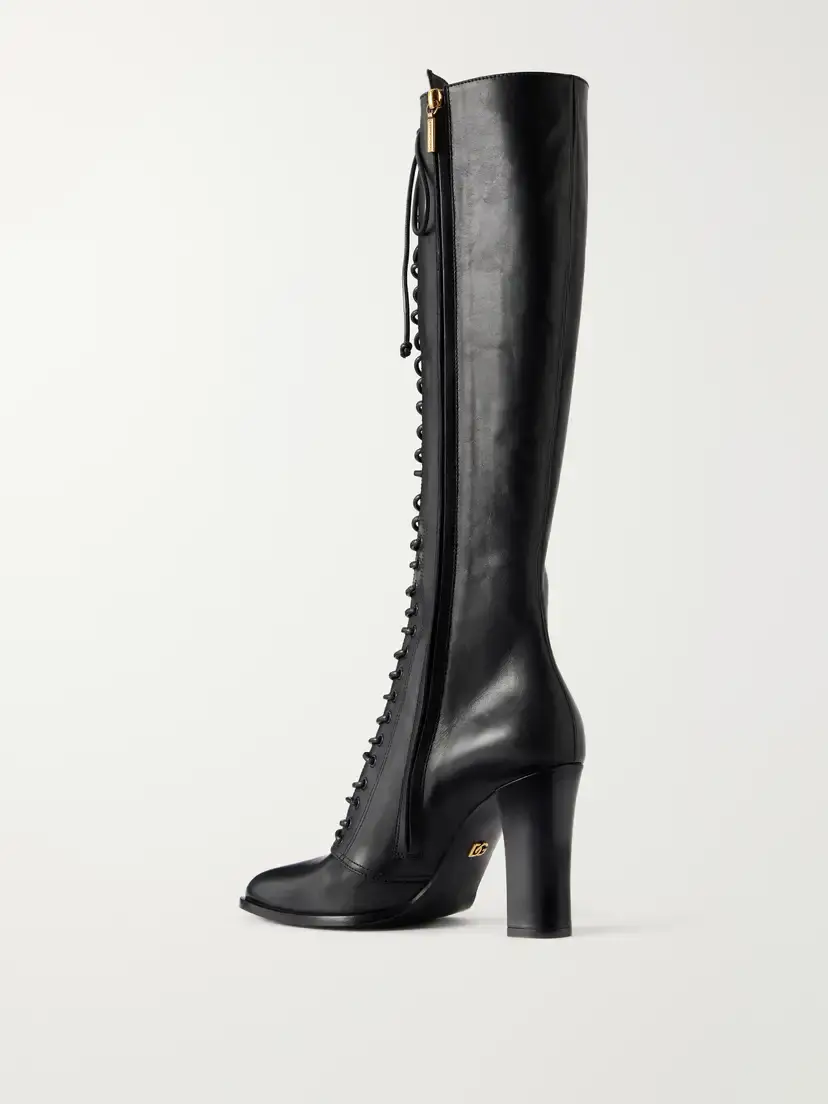 Dolce & Gabbana 90 Leather Knee-high Boots | Thumbnail 3