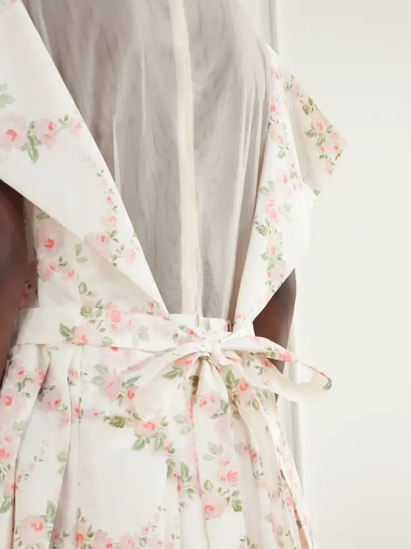 Simone Rocha Bead-embellished Pleated Floral-printed Taffeta Midi Dress | Thumbnail 5 Simone Rocha Bead-embellished Pleated Floral-printed Taffeta Midi Dress | Thumbnail 5