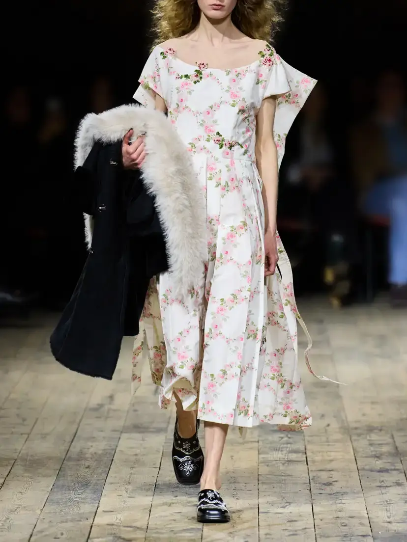Simone Rocha Bead-embellished Pleated Floral-printed Taffeta Midi Dress | Thumbnail 6 Simone Rocha Bead-embellished Pleated Floral-printed Taffeta Midi Dress | Thumbnail 6