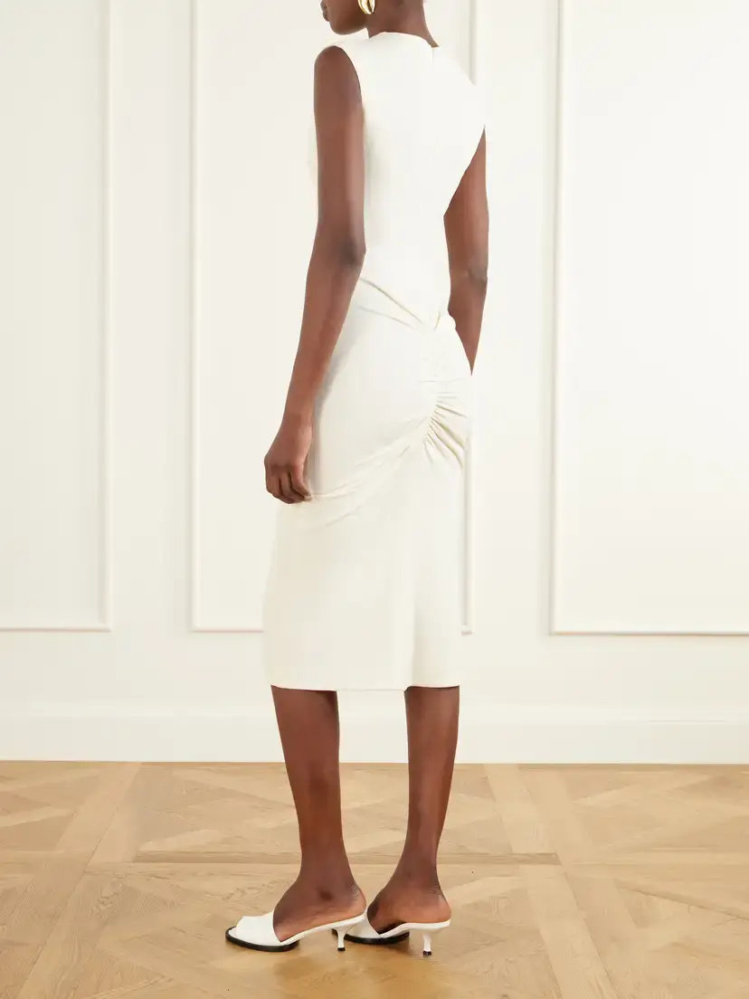 Jacquemus La Robe Alba Crepe Midi Dress | Thumbnail 3