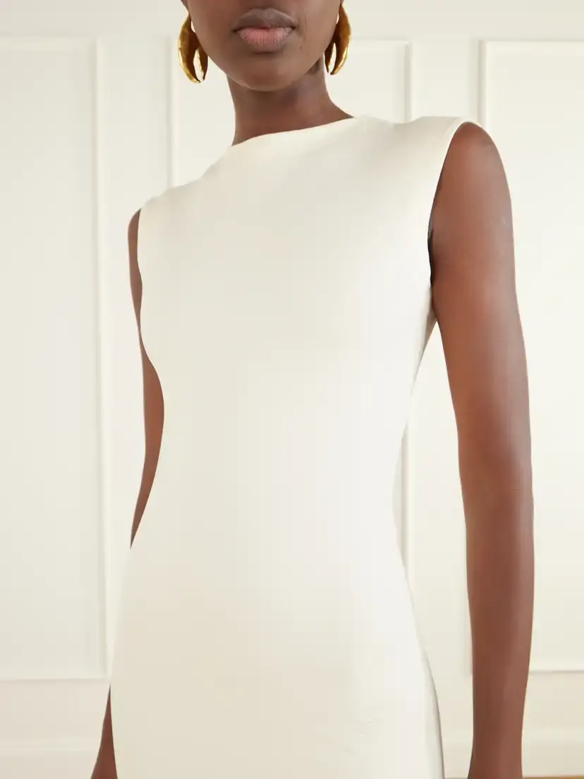 Jacquemus La Robe Alba Crepe Midi Dress | Thumbnail 4