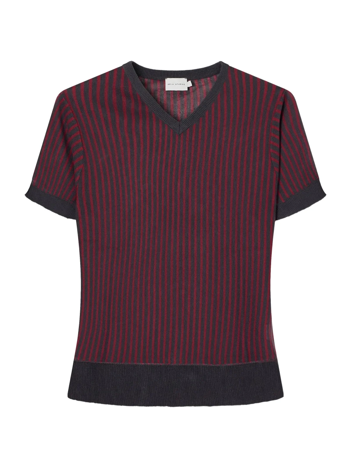Deiji Studios Cross Neck Knitted T-shirt