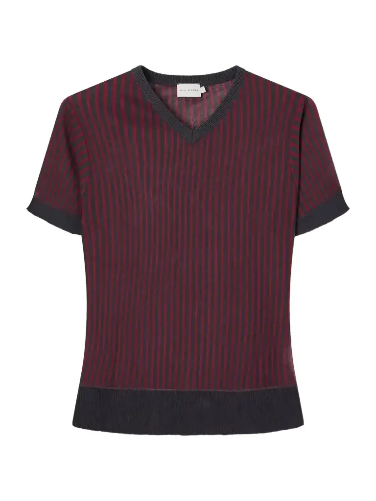 Deiji Studios Cross Neck Knitted T-shirt