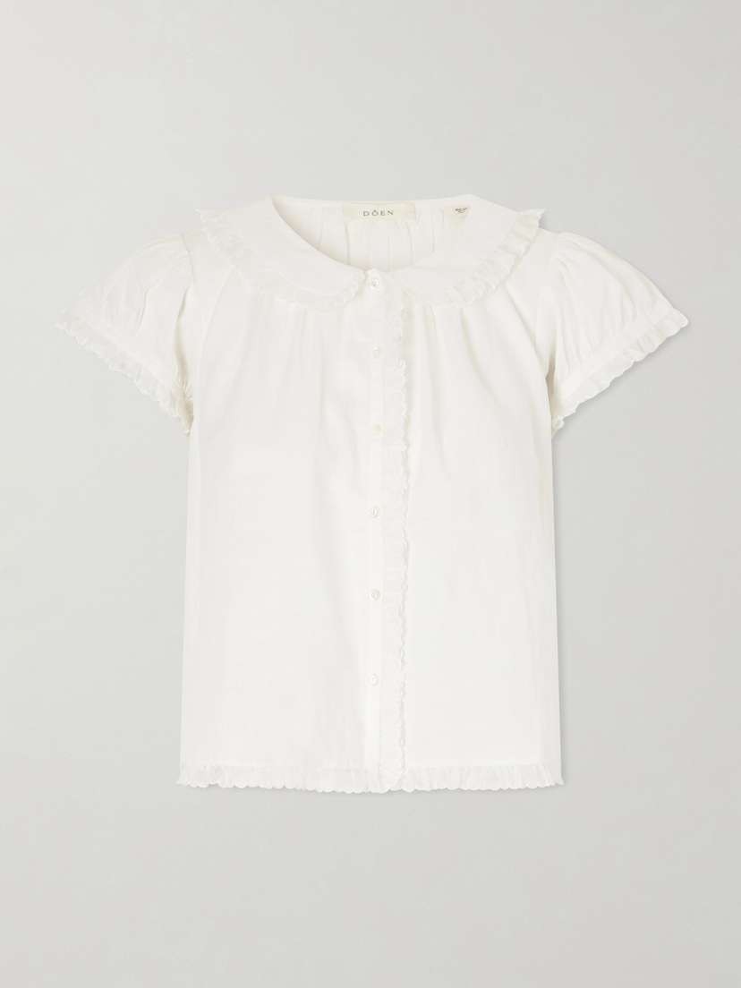DÔEN Karina Ruffled Ramie Blouse