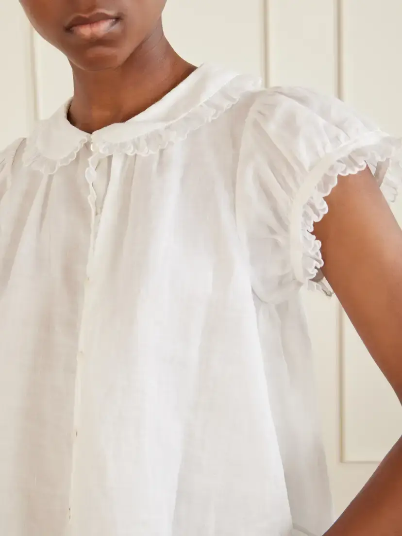 DÔEN Karina Ruffled Ramie Blouse | Thumbnail 4 DÔEN Karina Ruffled Ramie Blouse | Thumbnail 4