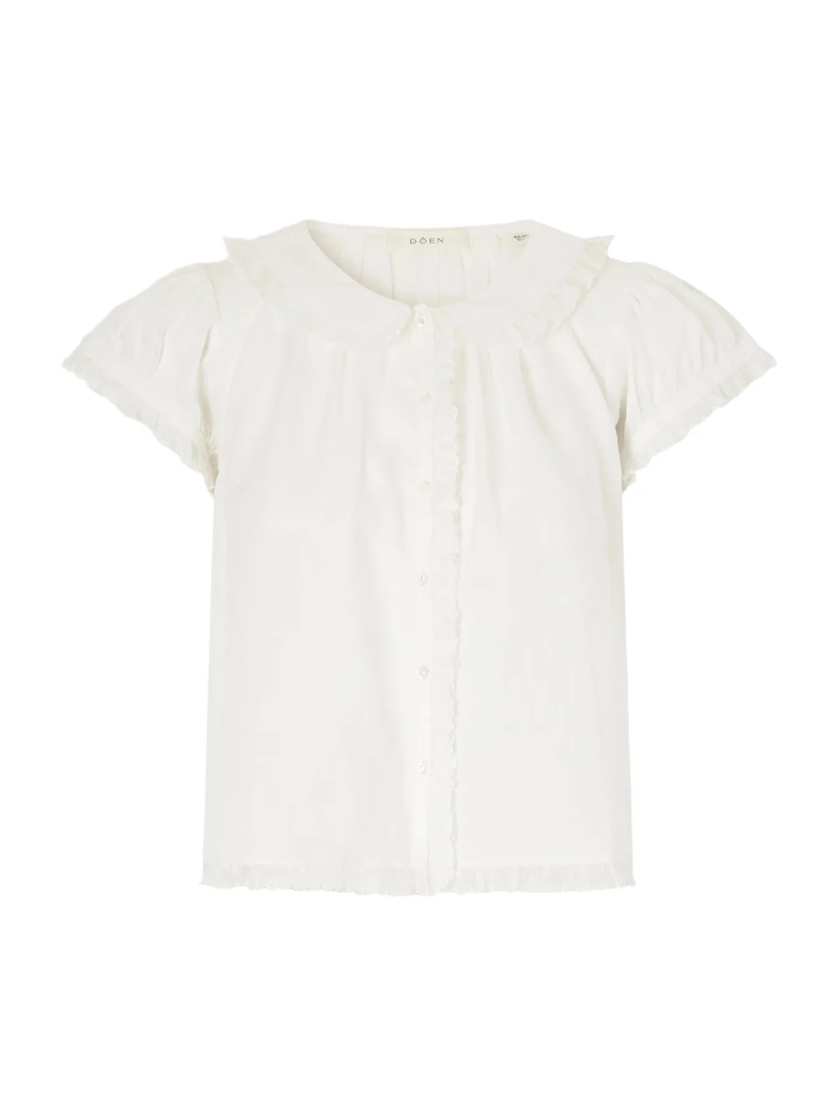 DÔEN Karina Ruffled Ramie Blouse