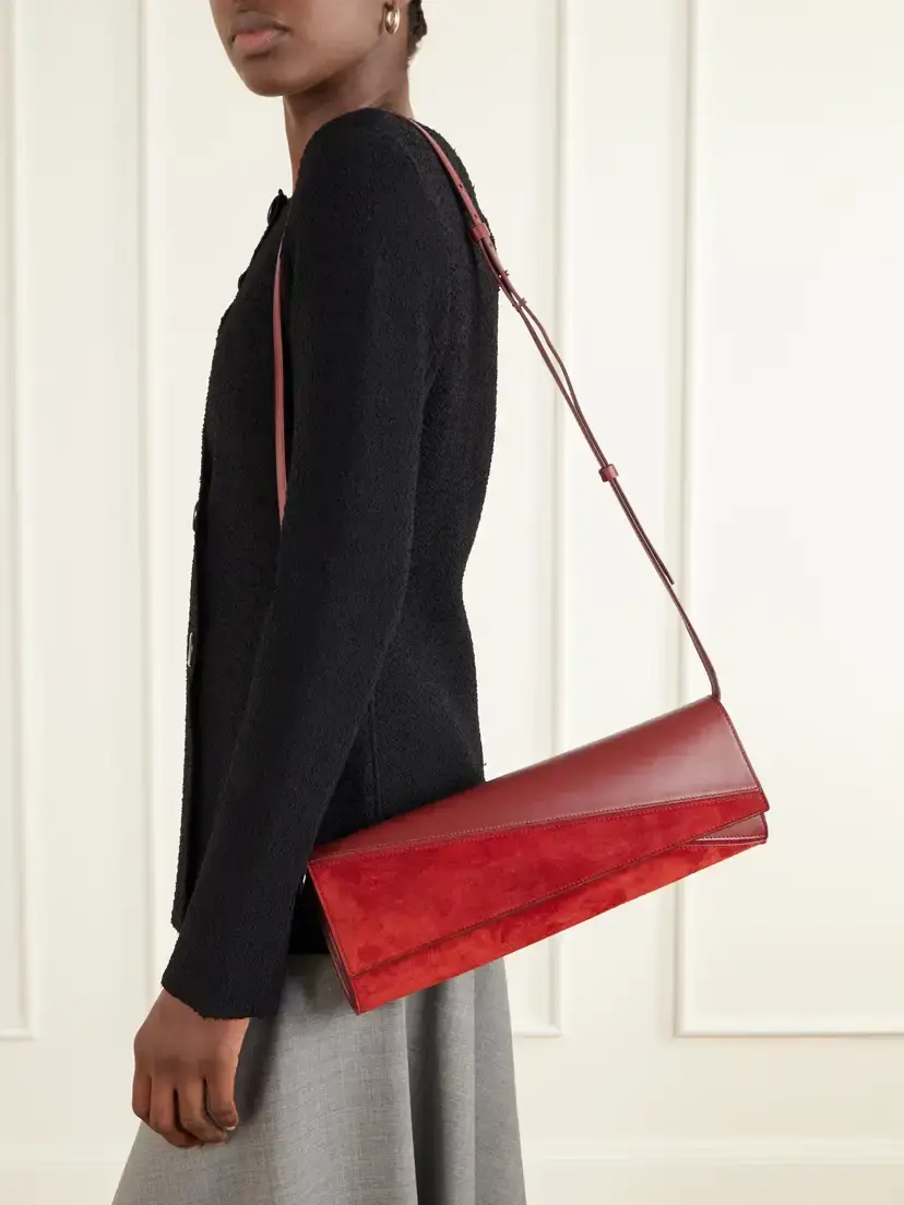 Proenza Schouler Hex Leather And Suede Clutch - Red | Thumbnail 5 Proenza Schouler Hex Leather And Suede Clutch - Red | Thumbnail 5