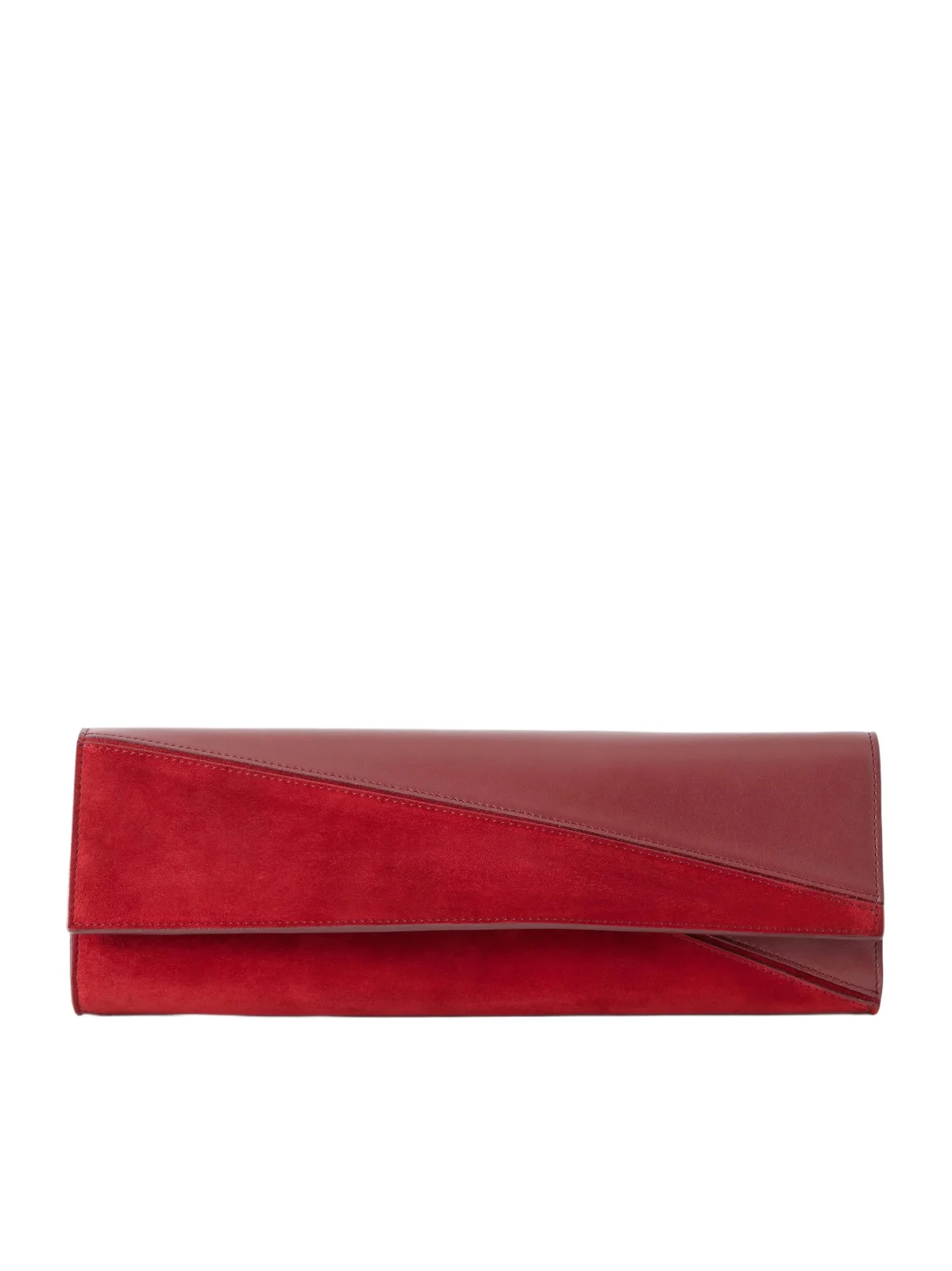 Proenza Schouler Hex Leather And Suede Clutch - Red