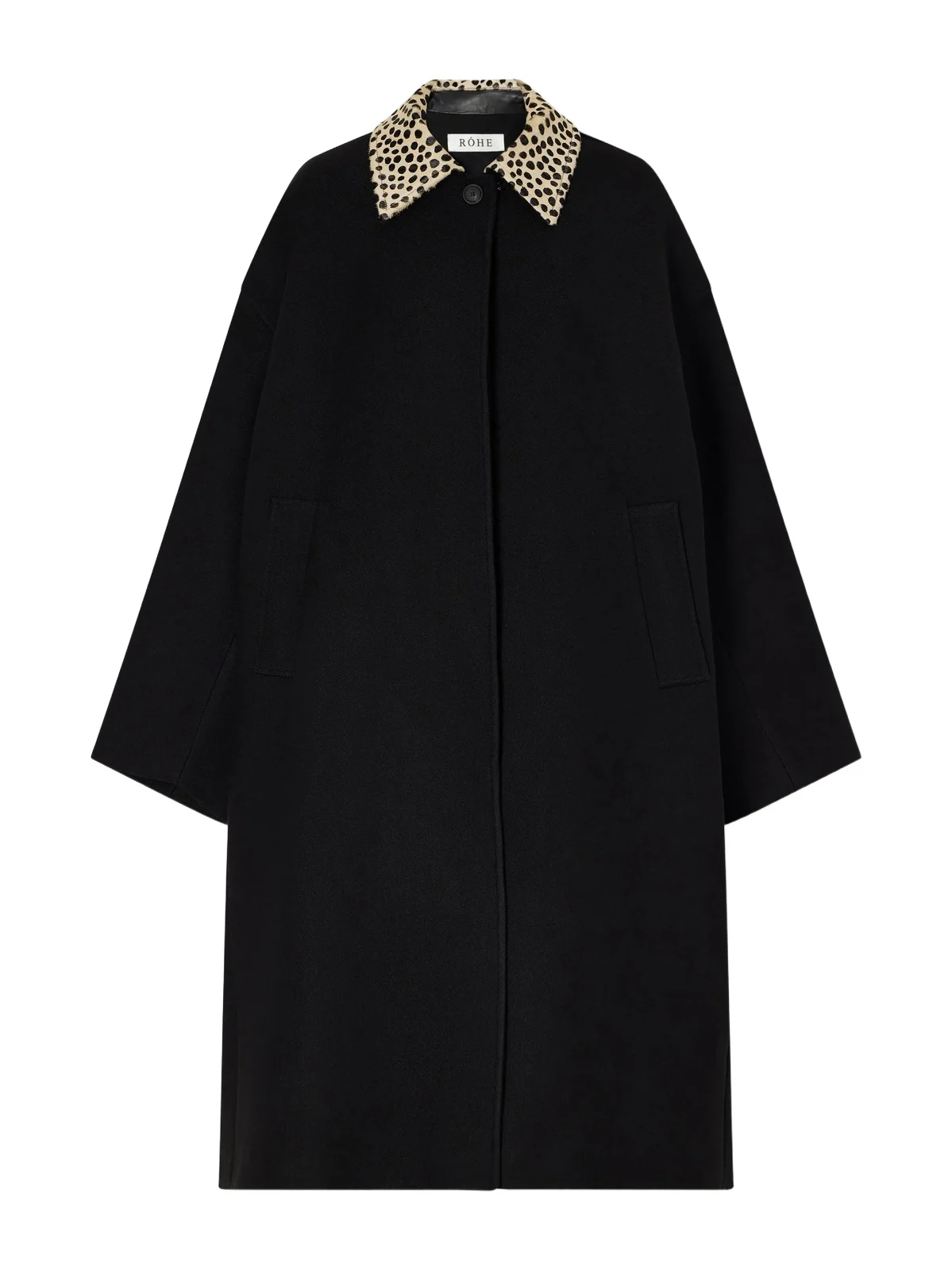 Cheetah Calf Hair-trimmed Virgin Wool Twill Coat