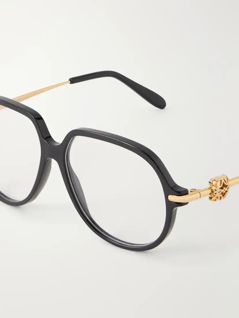 Loewe Anagram Pilot Round-frame Gold-tone Acetate Glasses | Thumbnail 4 Loewe Anagram Pilot Round-frame Gold-tone Acetate Glasses | Thumbnail 4
