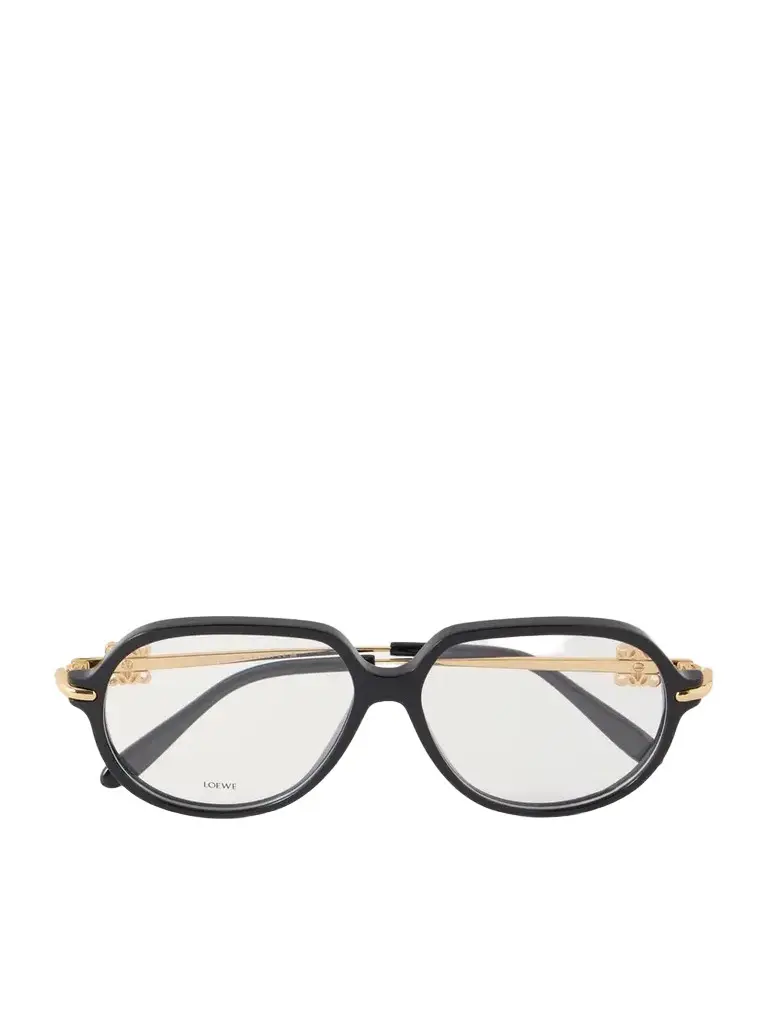 Anagram Pilot Round-frame Gold-tone Acetate Glasses Anagram Pilot Round-frame Gold-tone Acetate Glasses