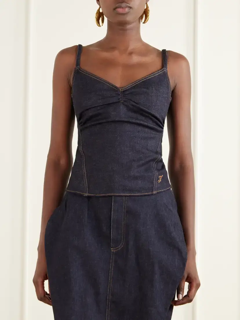 Jacquemus Le Haut De-nimes Cotton And Cashmere-blend Denim Cami | Thumbnail 3 Jacquemus Le Haut De-nimes Cotton And Cashmere-blend Denim Cami | Thumbnail 3