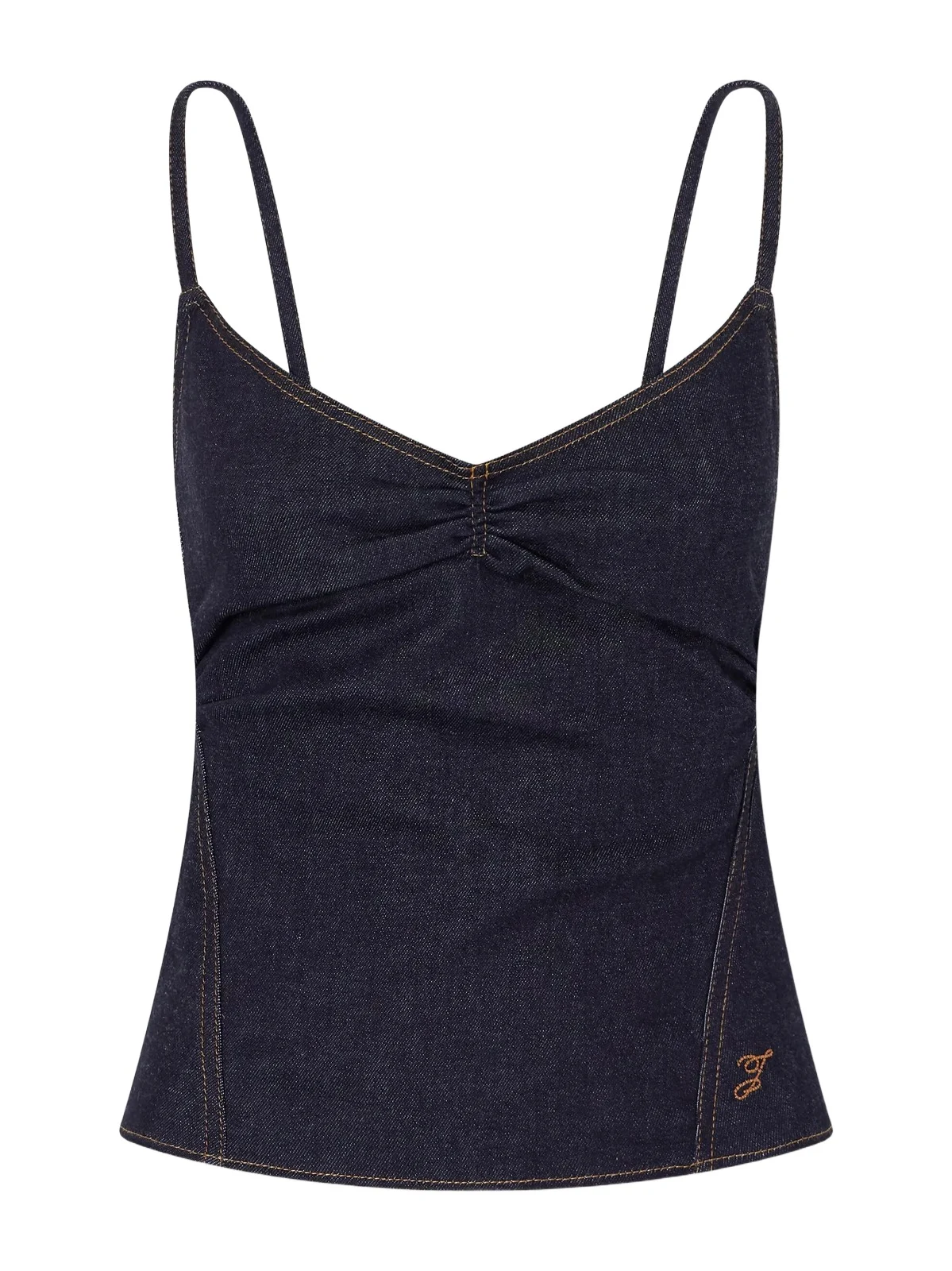 Le Haut De-nimes Cotton And Cashmere-blend Denim Cami
