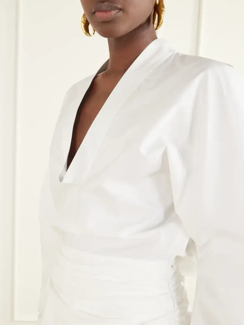 Jacquemus La Blouse Colombe Ruched-detail Cotton-poplin Blouse | Thumbnail 4 Jacquemus La Blouse Colombe Ruched-detail Cotton-poplin Blouse | Thumbnail 4