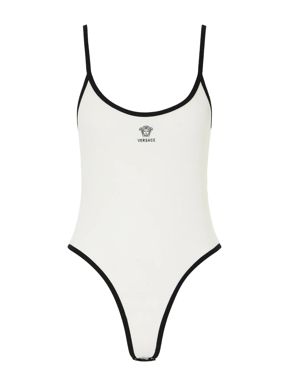 Versace Logo-embroidered Ribbed Cotton Bodysuit