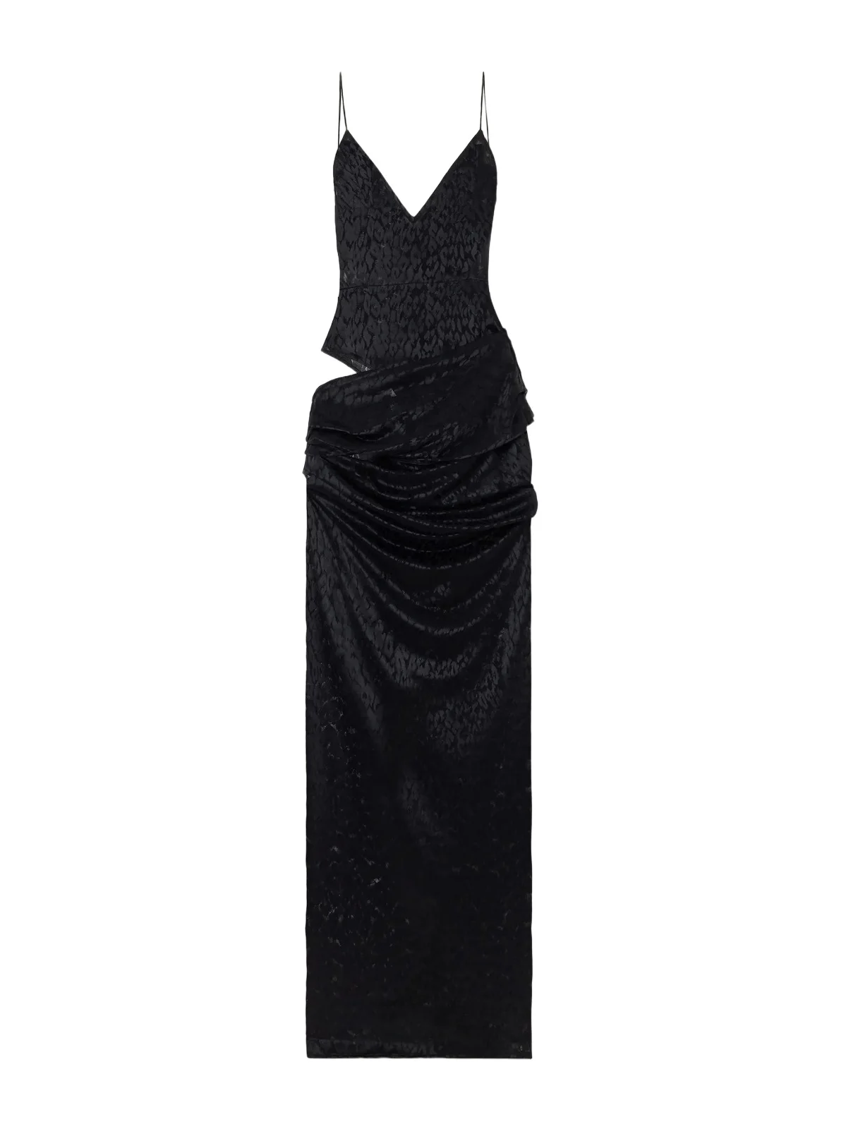 Alex Perry Bikini Asymmetric Draped Cut-out Leopard-print Lace Maxi Dress
