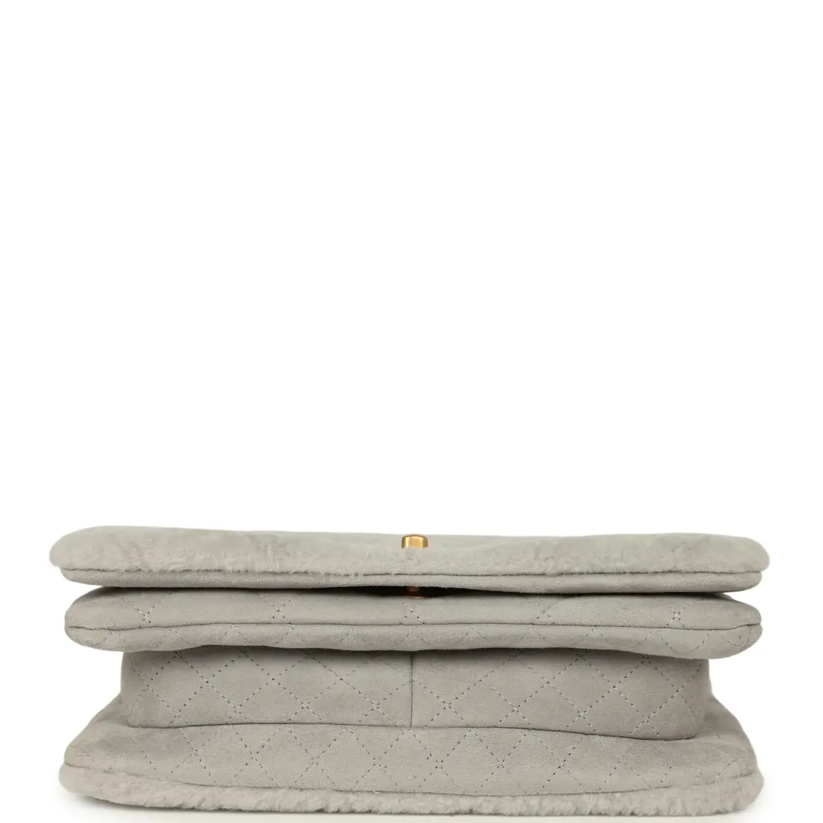 Chanel Chanel Medium Flap Bag Grey Shearling Antique Gold Hardware | Thumbnail 6