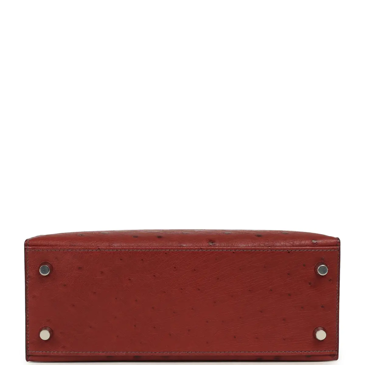HERMÈS Hermes Kelly Sellier 25 Rouge H Ostrich Palladium Hardware | Thumbnail 6