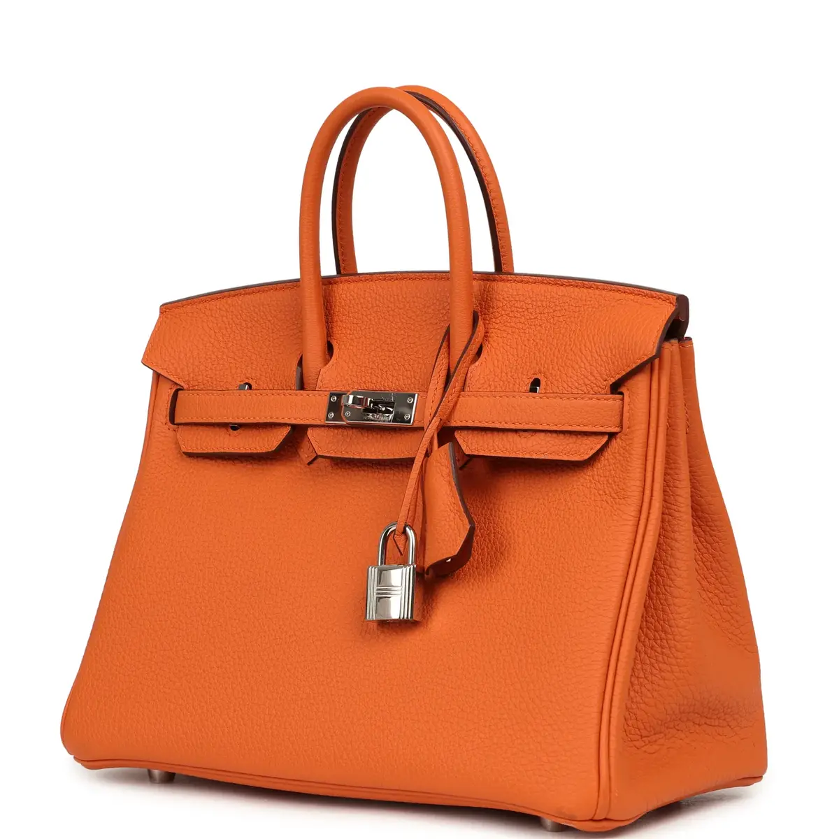 HERMÈS Pre-owned Hermes Birkin 25 Orange Togo Palladium Hardware | Thumbnail 5 HERMÈS Pre-owned Hermes Birkin 25 Orange Togo Palladium Hardware | Thumbnail 5