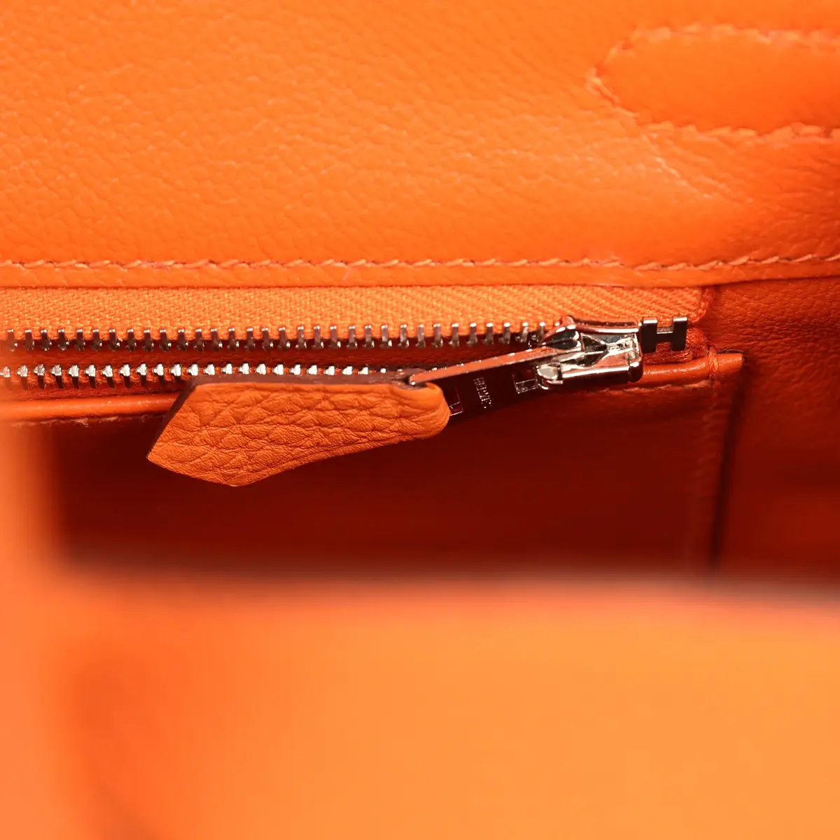 HERMÈS Pre-owned Hermes Birkin 25 Orange Togo Palladium Hardware | Thumbnail 9 HERMÈS Pre-owned Hermes Birkin 25 Orange Togo Palladium Hardware | Thumbnail 9