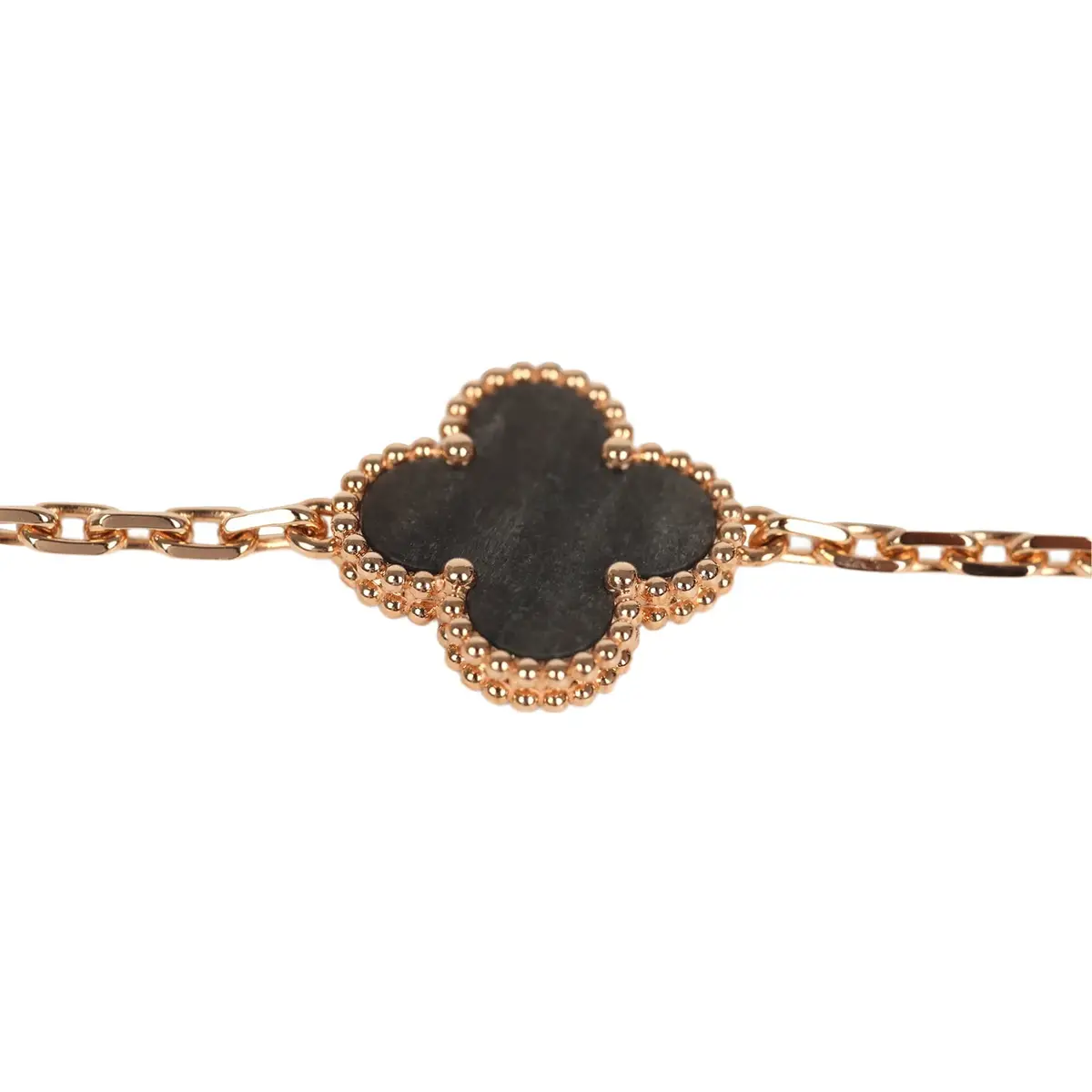 Van Cleef & Arpels Van Cleef & Arpels Vintage Alhambra 5 Motif Bracelet Silver Obsidian 18K Rose Gold | Thumbnail 3 Van Cleef & Arpels Van Cleef & Arpels Vintage Alhambra 5 Motif Bracelet Silver Obsidian 18K Rose Gold | Thumbnail 3